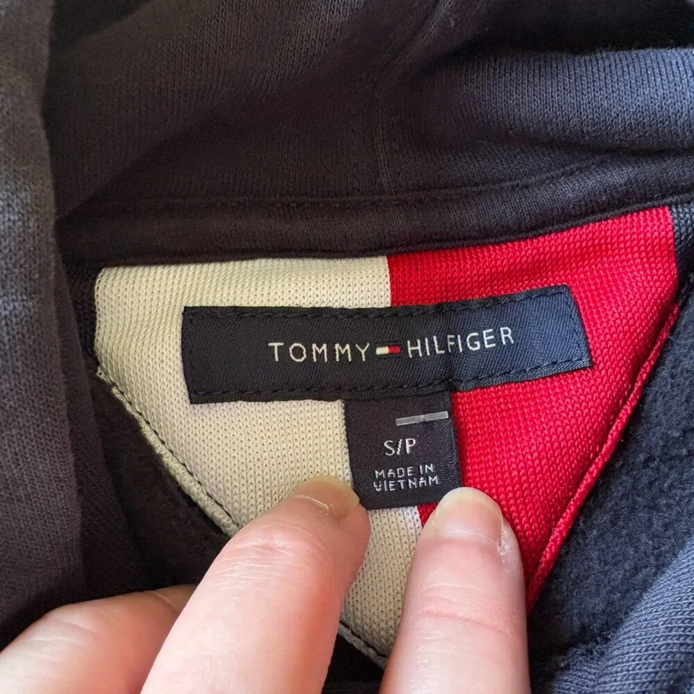 Tommy Hilfiger Hoodie Mens Small Navy Logo Preppy Classic Pullover - Picture 5 of 8